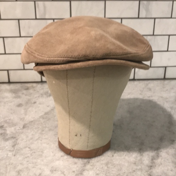 Eddie Bauer Leather Golf Hat Vintage Newsboy Celtic Gatsby Cap Brown L Made USA - Picture 4 of 8